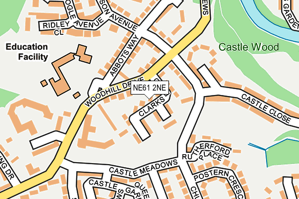 NE61 2NE map - OS OpenMap – Local (Ordnance Survey)