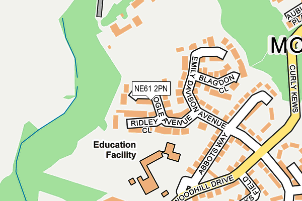 NE61 2PN map - OS OpenMap – Local (Ordnance Survey)