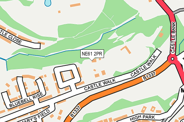 NE61 2PR map - OS OpenMap – Local (Ordnance Survey)