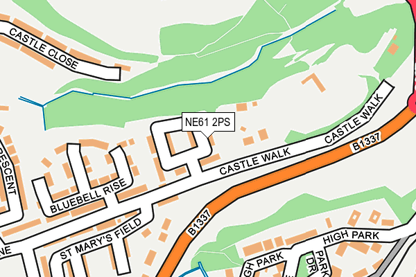 NE61 2PS map - OS OpenMap – Local (Ordnance Survey)