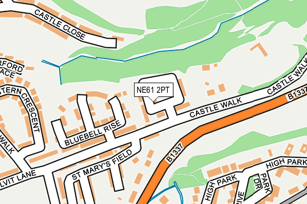 NE61 2PT map - OS OpenMap – Local (Ordnance Survey)