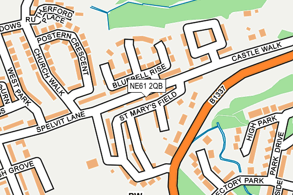 NE61 2QB map - OS OpenMap – Local (Ordnance Survey)