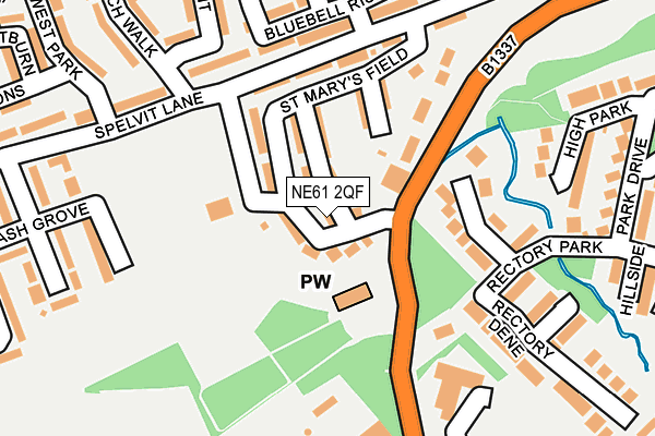 NE61 2QF map - OS OpenMap – Local (Ordnance Survey)