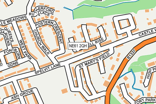 NE61 2QH map - OS OpenMap – Local (Ordnance Survey)