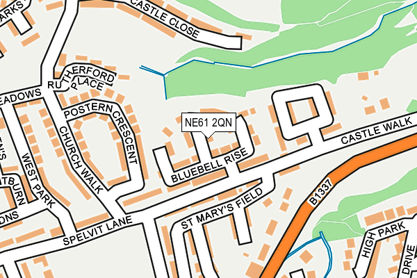 NE61 2QN map - OS OpenMap – Local (Ordnance Survey)