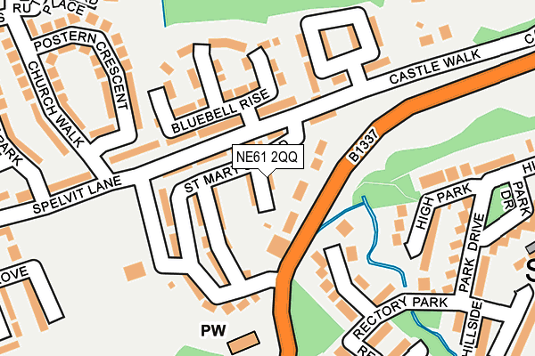 NE61 2QQ map - OS OpenMap – Local (Ordnance Survey)