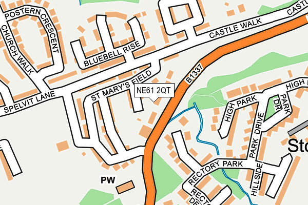 NE61 2QT map - OS OpenMap – Local (Ordnance Survey)