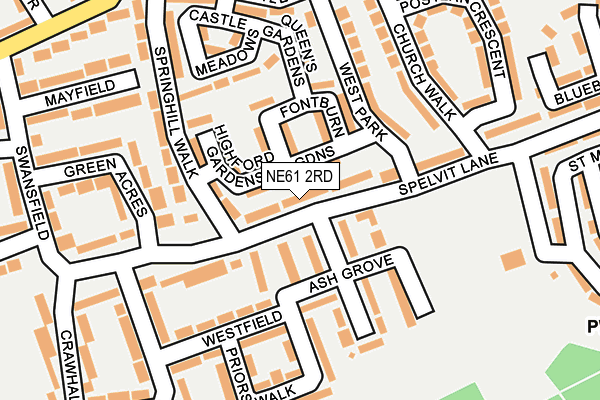 NE61 2RD map - OS OpenMap – Local (Ordnance Survey)