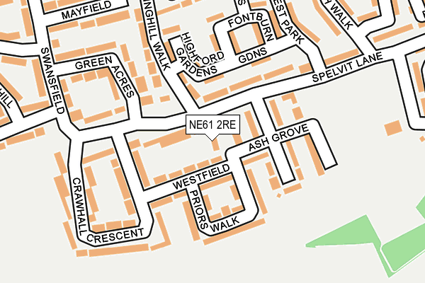 NE61 2RE map - OS OpenMap – Local (Ordnance Survey)