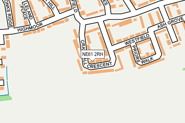 NE61 2RH map - OS OpenMap – Local (Ordnance Survey)