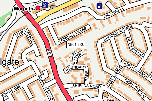 NE61 2RU map - OS OpenMap – Local (Ordnance Survey)