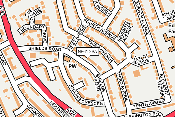 NE61 2SA map - OS OpenMap – Local (Ordnance Survey)