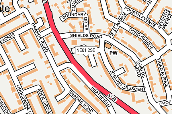 NE61 2SE map - OS OpenMap – Local (Ordnance Survey)