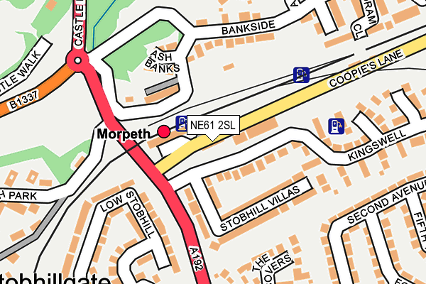 NE61 2SL map - OS OpenMap – Local (Ordnance Survey)