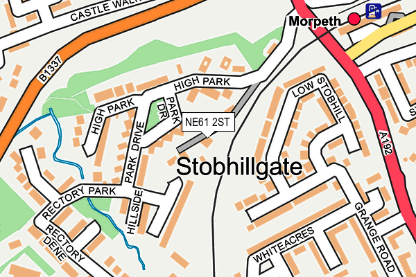 NE61 2ST map - OS OpenMap – Local (Ordnance Survey)