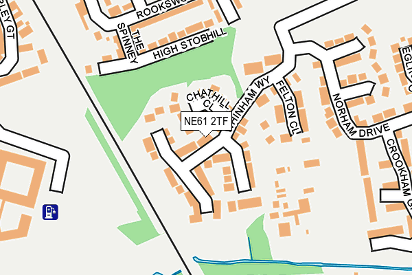 NE61 2TF map - OS OpenMap – Local (Ordnance Survey)