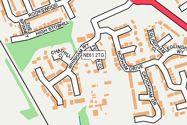 NE61 2TG map - OS OpenMap – Local (Ordnance Survey)