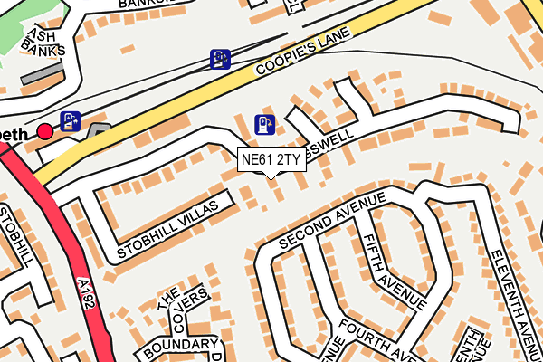 NE61 2TY map - OS OpenMap – Local (Ordnance Survey)