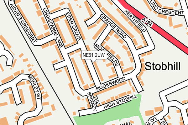NE61 2UW map - OS OpenMap – Local (Ordnance Survey)