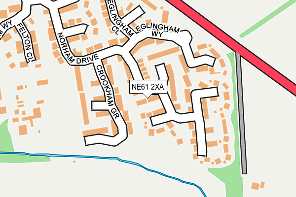 NE61 2XA map - OS OpenMap – Local (Ordnance Survey)