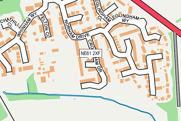 NE61 2XF map - OS OpenMap – Local (Ordnance Survey)