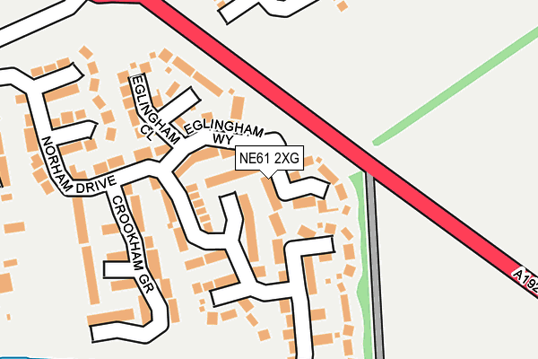 NE61 2XG map - OS OpenMap – Local (Ordnance Survey)