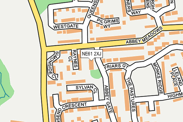 NE61 2XJ map - OS OpenMap – Local (Ordnance Survey)