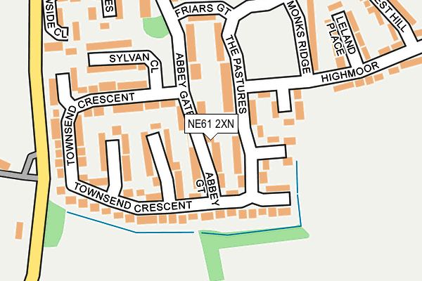 NE61 2XN map - OS OpenMap – Local (Ordnance Survey)