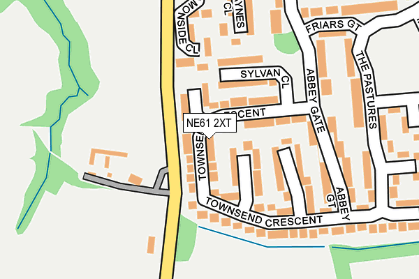 NE61 2XT map - OS OpenMap – Local (Ordnance Survey)