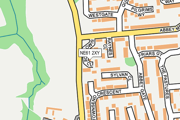 NE61 2XY map - OS OpenMap – Local (Ordnance Survey)