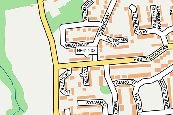 NE61 2XZ map - OS OpenMap – Local (Ordnance Survey)