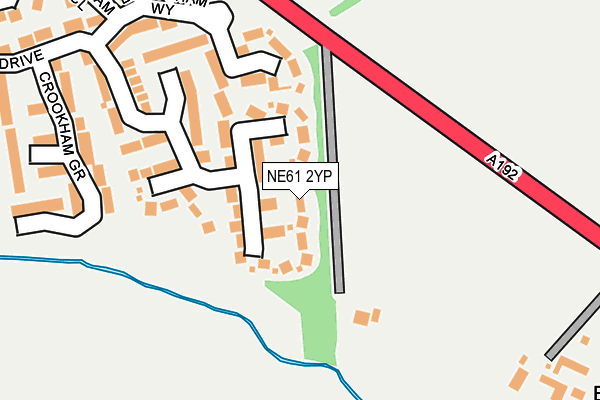 NE61 2YP map - OS OpenMap – Local (Ordnance Survey)