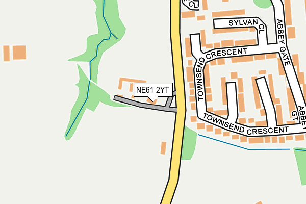 NE61 2YT map - OS OpenMap – Local (Ordnance Survey)