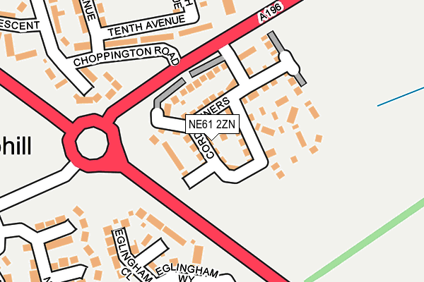 NE61 2ZN map - OS OpenMap – Local (Ordnance Survey)