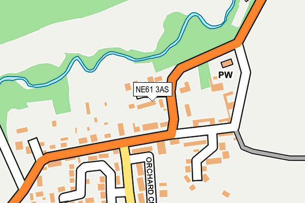 NE61 3AS map - OS OpenMap – Local (Ordnance Survey)