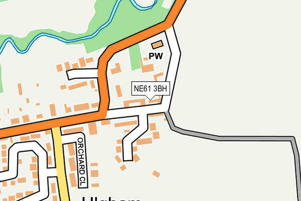 NE61 3BH map - OS OpenMap – Local (Ordnance Survey)