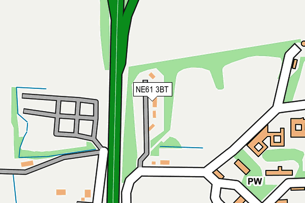 NE61 3BT map - OS OpenMap – Local (Ordnance Survey)