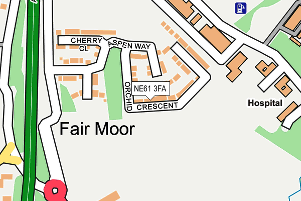 NE61 3FA map - OS OpenMap – Local (Ordnance Survey)