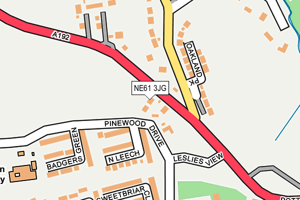 NE61 3JG map - OS OpenMap – Local (Ordnance Survey)