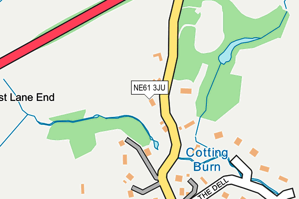 NE61 3JU map - OS OpenMap – Local (Ordnance Survey)