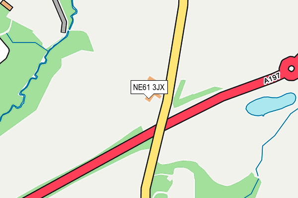 NE61 3JX map - OS OpenMap – Local (Ordnance Survey)