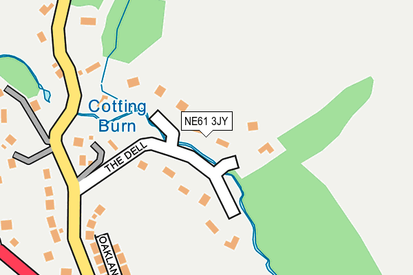 NE61 3JY map - OS OpenMap – Local (Ordnance Survey)
