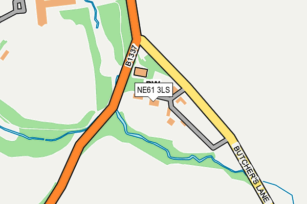 NE61 3LS map - OS OpenMap – Local (Ordnance Survey)