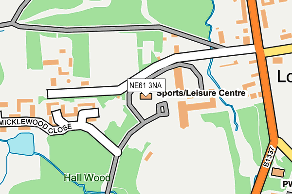 NE61 3NA map - OS OpenMap – Local (Ordnance Survey)