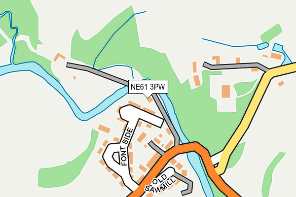 NE61 3PW map - OS OpenMap – Local (Ordnance Survey)