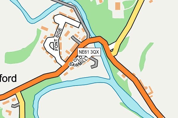 NE61 3QX map - OS OpenMap – Local (Ordnance Survey)
