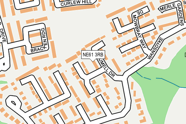 NE61 3RB map - OS OpenMap – Local (Ordnance Survey)
