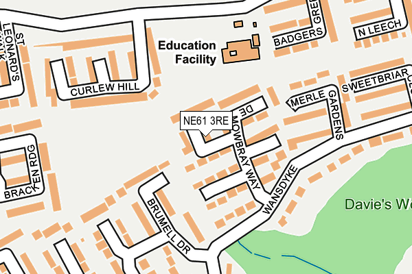 NE61 3RE map - OS OpenMap – Local (Ordnance Survey)