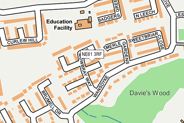 NE61 3RF map - OS OpenMap – Local (Ordnance Survey)