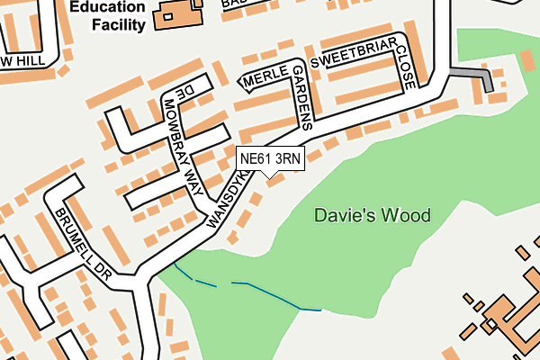 NE61 3RN map - OS OpenMap – Local (Ordnance Survey)